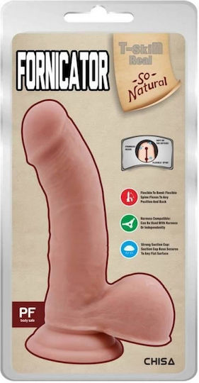 Chisa Novelties Fornicator Glass Dildo with Balls and Suction Cup Flesh 19cm