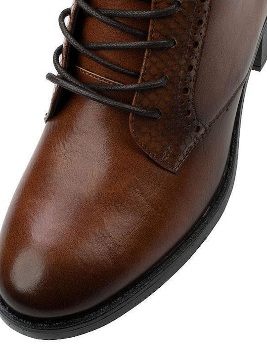 Leather Women's Ankle Boots Brown