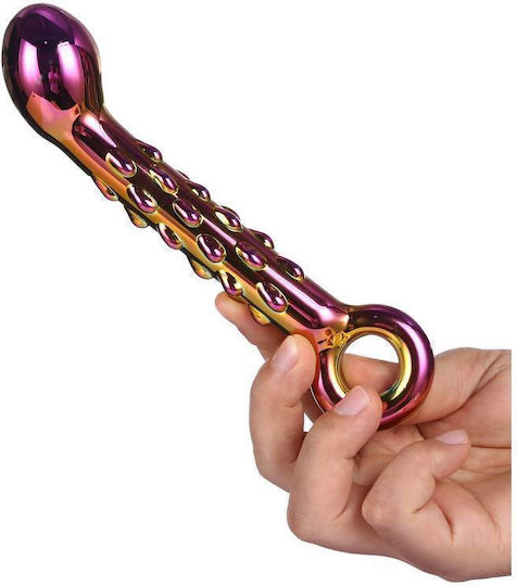 Dream Toys Glamour Glass Ribbed G Spot Dildo Γυάλινο Dildo 18cm