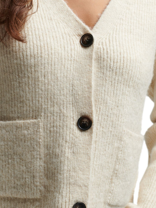 Women's Knitted Cardigan with Buttons White