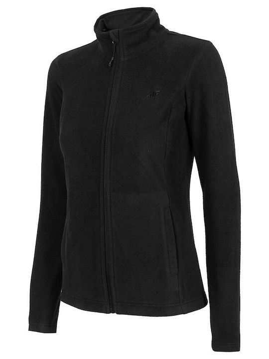 Fleece Damen Jacke in Schwarz Farbe