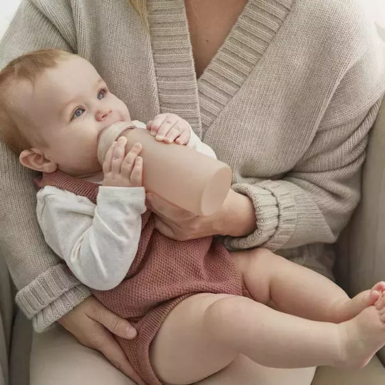 Elodie Details Glas Babyflasche Gegen Koliken mit Silikon Sauger für 0-6 Monate Blushing Pink 250ml