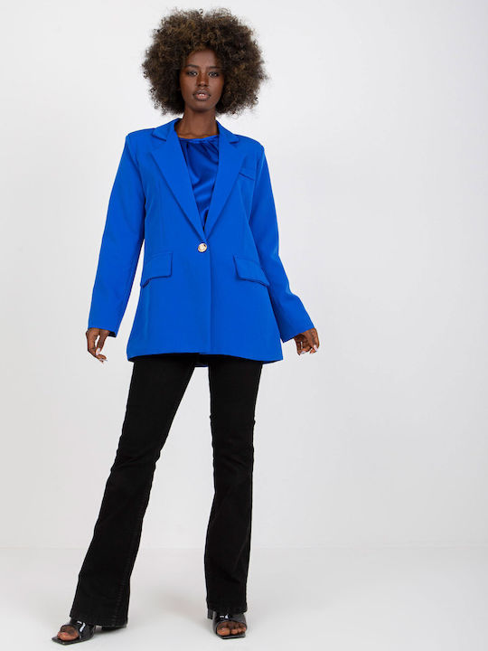 Italy Moda Women's Waisted Blazer Blue