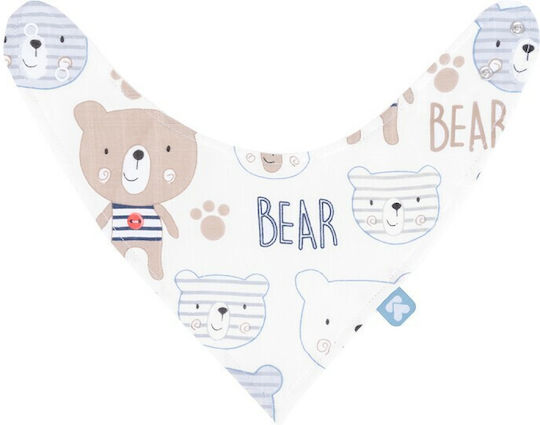 Kikka Boo Μπαντάνα Υφασμάτινη με Κουμπί Bear Beige
