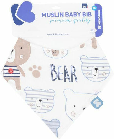 Kikka Boo Μπαντάνα Υφασμάτινη με Κουμπί Bear Beige