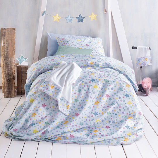 Rythmos Kids Duvet Set Single with Pillowcase Symbol Glow Blue 160x240cm