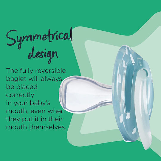 Tommee Tippee Night Time Orthodontic Pacifiers Silicone Night Sea Horse for 0-6 months 2pcs