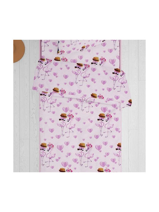 Dimcol Bettwäsche-Set Einzel Baumwolle Flamingo 160x240cm