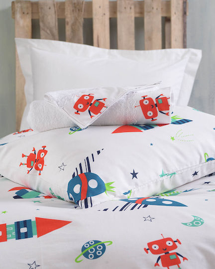 Rythmos Sheet Set Semi-double with Elastic Band Cotton Astronio White 160x260cm 3pcs