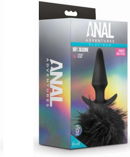 Blush Anal Adventures Platinum Rabbit Tail Plug Anal Plug Black