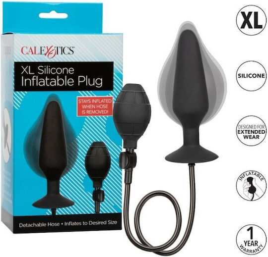 Calexotics XL Silicone Inflatable Plug Anal Plug XLarge Black 16cm