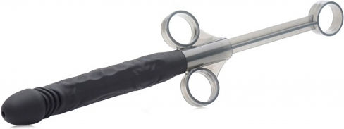 Master Series Shooter Silicone Dildo Lube Launcher Πρωκτικό Ντους XLarge Μαύρο