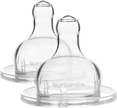 Suavinex Baby Bottle Teat of Silicone Adjustable Flow for 0+ months 2τμχ