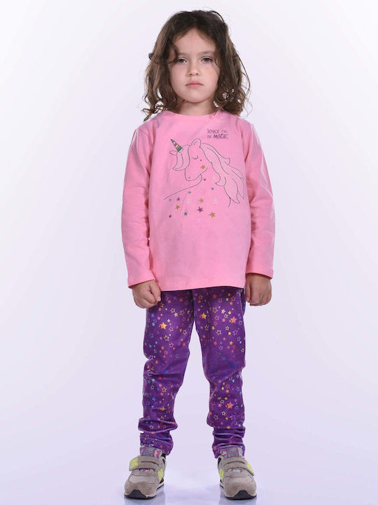 Joyce Kids Set with Leggings Winter 2pcs Pink