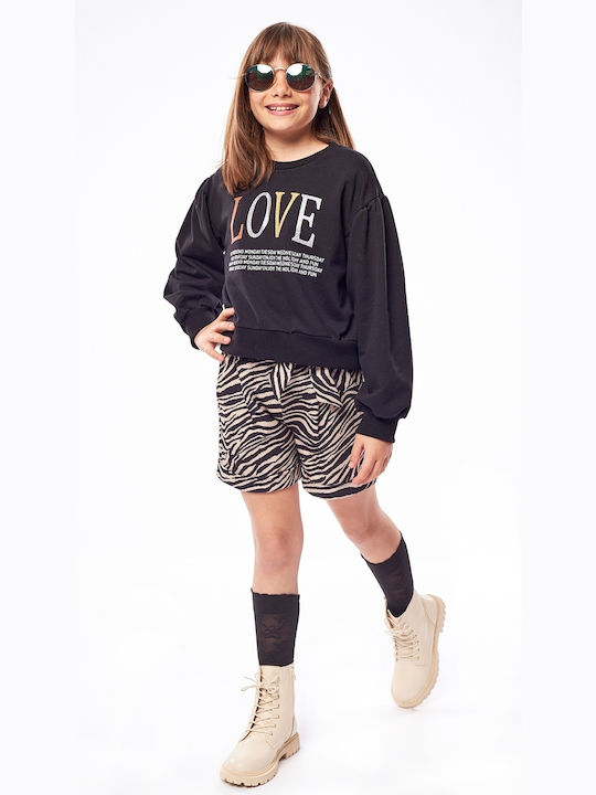 Εβίτα Kinder Set mit Shorts Sommer 2Stück Schwarz