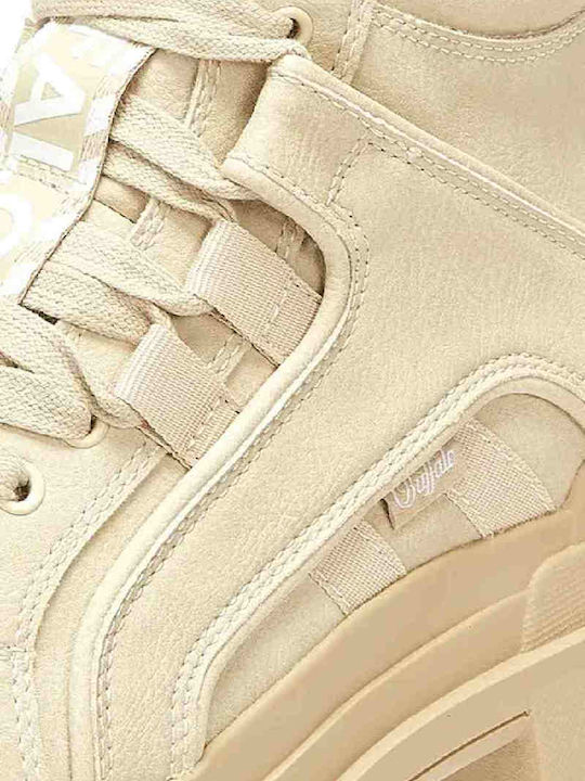 Aspha Leder Stiefeletten Damen Beige