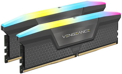 Corsair Vengeance RGB 64GB DDR5 RAM με 2 Modules (2x32GB) και Ταχύτητα 5200 για Desktop