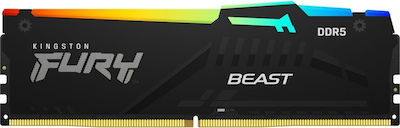 Kingston Fury Beast RGB 16GB DDR5 RAM με Ταχύτητα 6000 για Desktop