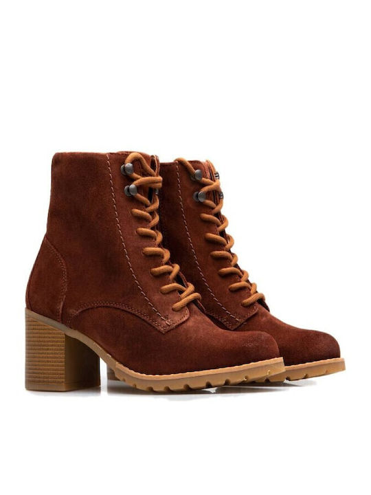 CLARKWELL LACE Wildleder Stiefeletten Damen mit Pelz Braun