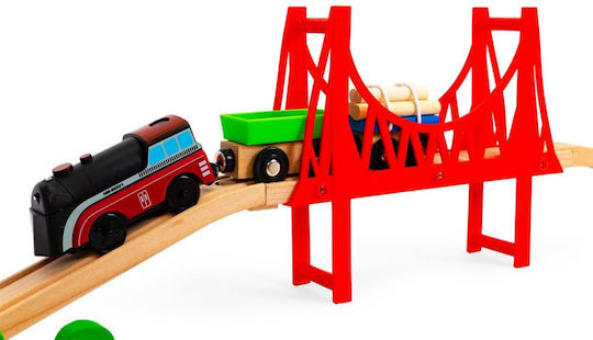 Ecotoys Σιδηροδρομικός Σταθμός Σετ με Τρενάκι από Ξύλο για 3+ Ετών