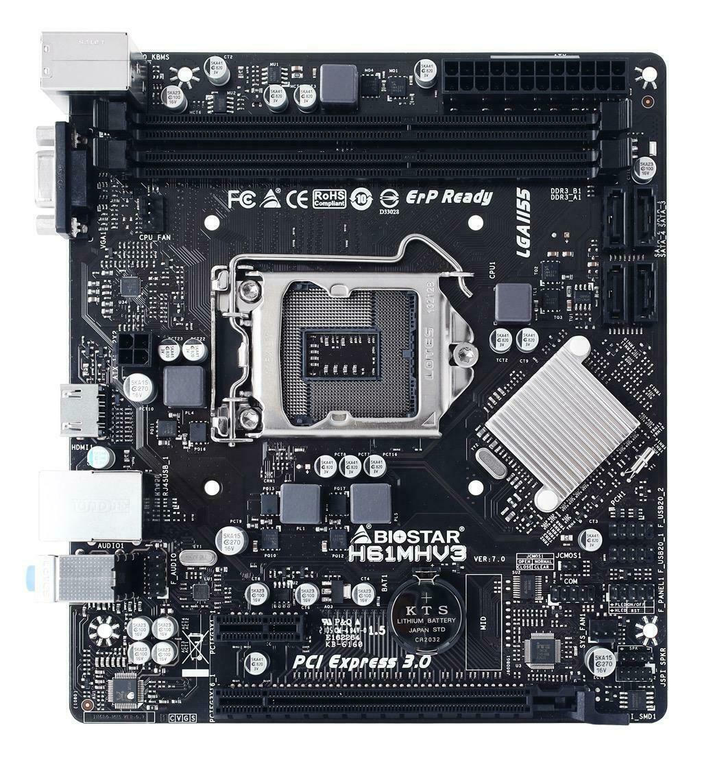 Biostar Ver 7.0 Motherboard Micro ATX με Intel 1155 Socket (H61MHV3)