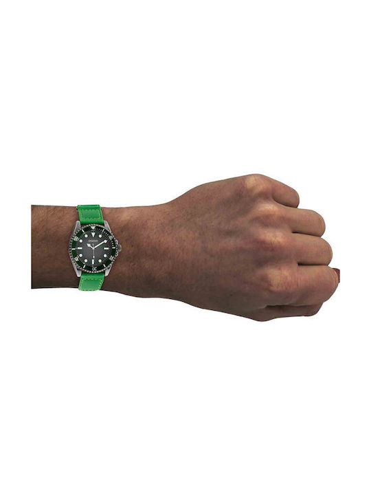 Oozoo Timepieces Ρολόι Μπαταρίας με Δερμάτινο Λουράκι σε Πράσινο χρώμα