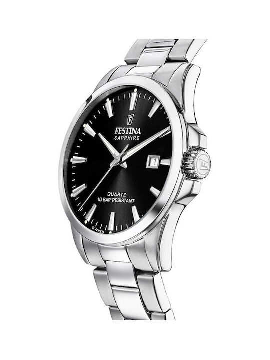 Festina Watch Battery with Silver Metal Bracelet