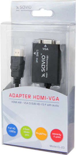 Savio Converter HDMI male to VGA female 1pcs CL-23