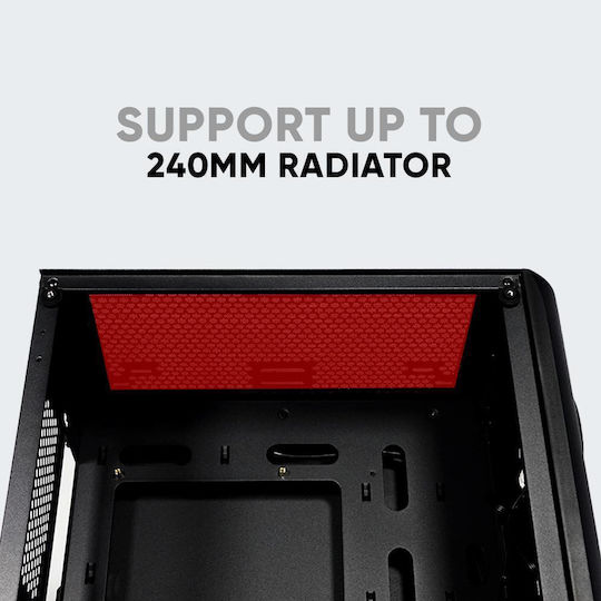 Armaggeddon Tron Holo 3 Gaming Midi Tower Κουτί Υπολογιστή με Πλαϊνό Παράθυρο και RGB Φωτισμό Μαύρο