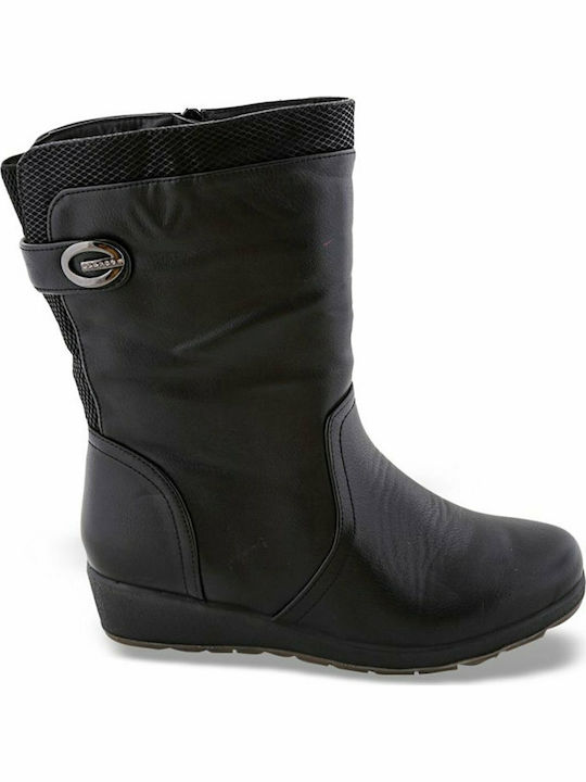 Zak 76/045 Leder Damen Knöchelstiefel Schwarz