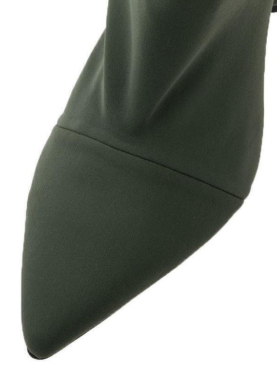 Women's Ankle Boots with High Heel Khaki