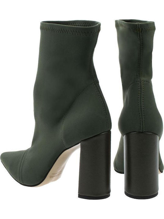 Women's Ankle Boots with High Heel Khaki
