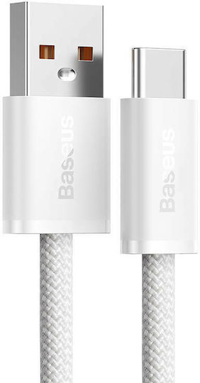 Baseus Dynamic Braided USB 2.0 Cable USB-C Male USB-A 100W PD White 1m CALD000602