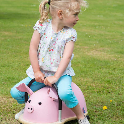 Wheelybug Animal Walker Pig Small Baby Walker Animal Ride On for 12++ Months Pink