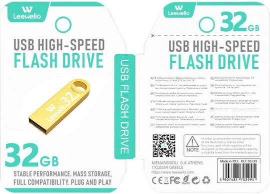 Leewello 32GB USB 3.0 Stick Χρυσό