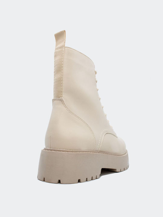 Damen Knöchelstiefel Beige