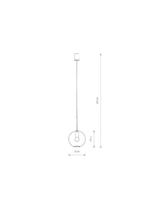 Nowodvorski Sphere M Pendant Light Black with Socket E27 20x19cm