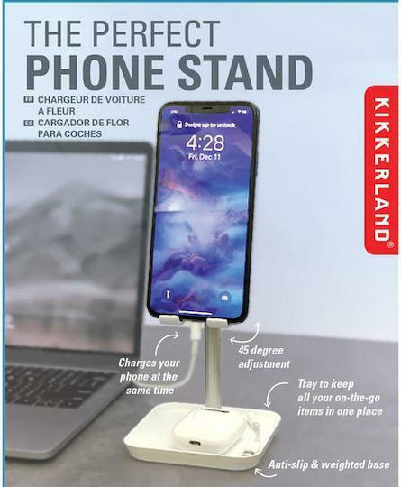 Kikkerland Perfect Phone Stand Desk Stand for Mobile Phone in White Colour