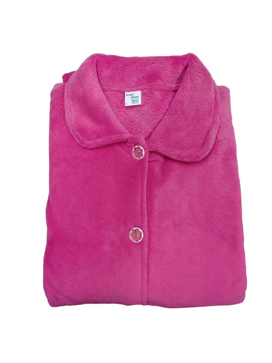 Damen-Fleece-Bademantel Mardim Fuchsia