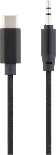Leewello USB 2.0 Cable USB-C male - 3.5mm Μαύρο 1m YPX-040