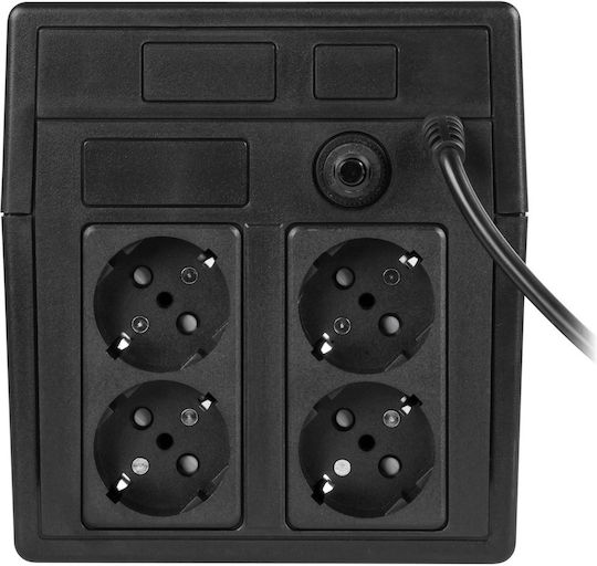 Rebel RB-4025 UPS Off-Line 1000VA 600W με 4 Schuko Πρίζες