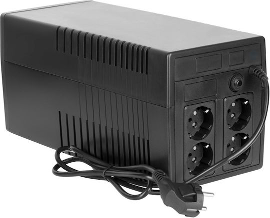 Rebel RB-4025 UPS Off-Line 1000VA 600W με 4 Schuko Πρίζες