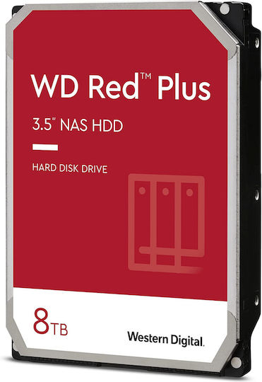 Western Digital Red Plus 8TB HDD Hard Drive 3.5" SATA III with 128MB Cache for NAS / Server WD80EFZZ