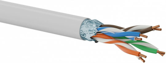 A-LAN F/UTP Cat.5e (Gigabit) Καλώδιο Δικτύου Ethernet χωρίς ακροδέκτες 305m Γκρι