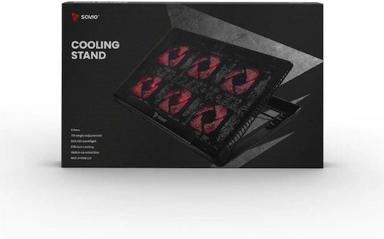 Savio COS-01 Cooling Pad For Laptop Up To 17.3" With 6 Fans And Lighting