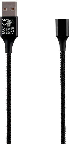 NSP NSC02 Braided / Μαγνητικό αποσπώμενο USB to Lightning Cable Μαύρο 1.2m