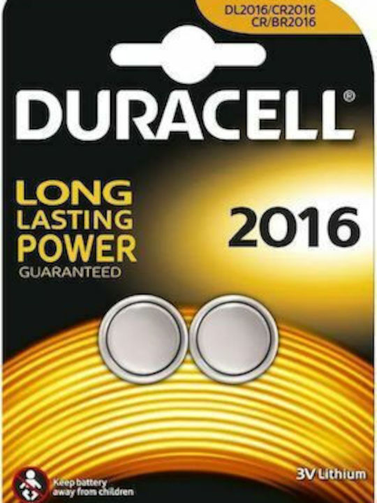 Duracell Μπαταρίες Λιθίου Ρολογιών CR2016 3V 2τμχ