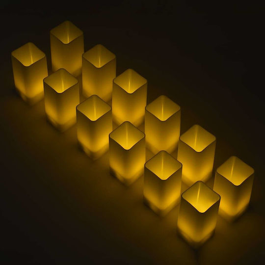 GloboStar Φωτιστικό Candle LED Θερμό Λευκό Κερί 12τμχ GloboStar Φωτιστικό Candle LED Θερμό Λευκό Κερί 12τμχ