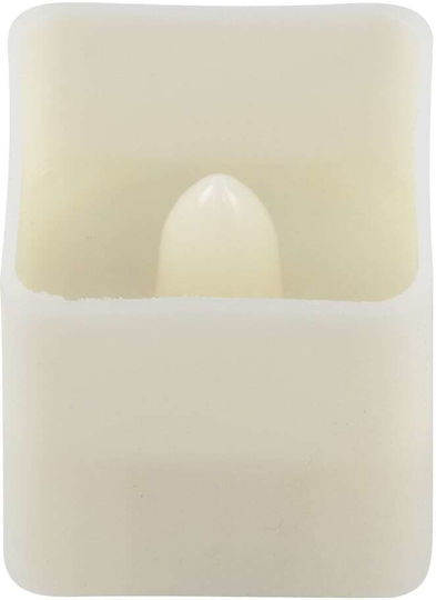 GloboStar Decorative Lighting Candle LED Warm White 2700K Wax 12pcs 3.5x3.5x3.5cm