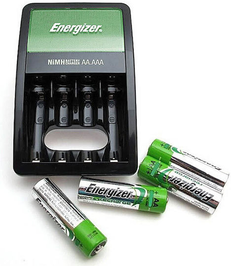 Energizer 4-Slot Ni-MH Battery Charger Size AA/AAA Silver